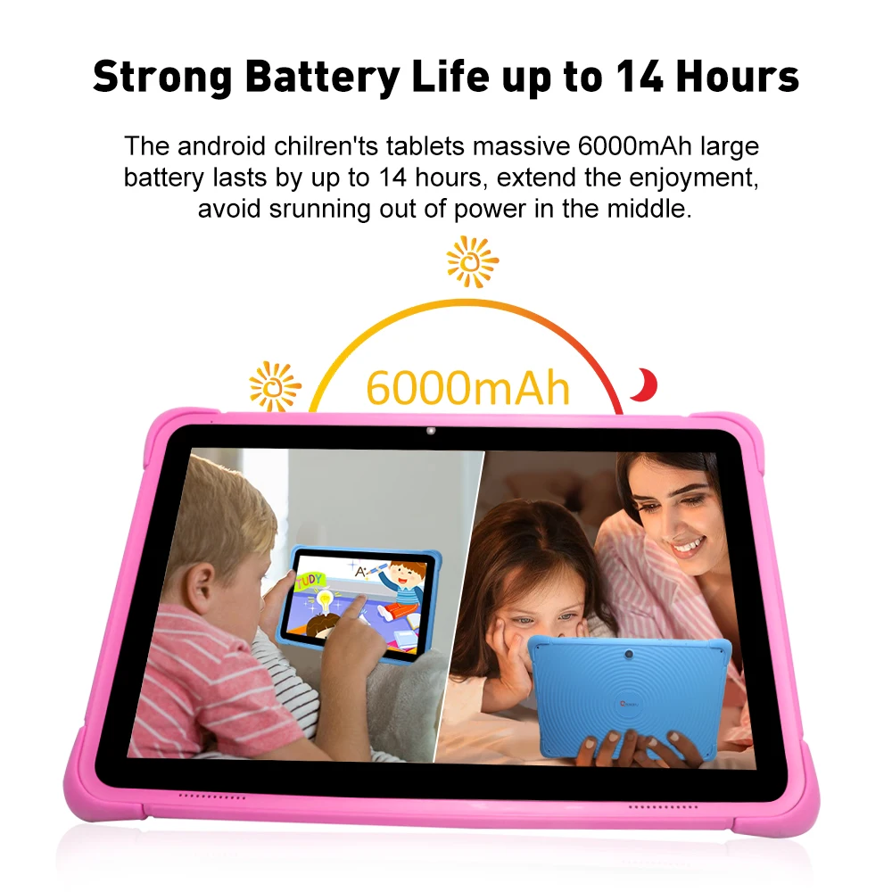 Kid Tablet Android Tablet Tablet PC 10.1 Inch Children Android 12 Quad Core 4GB 64GB WIFI Learning with Kids Mode 6000mAh