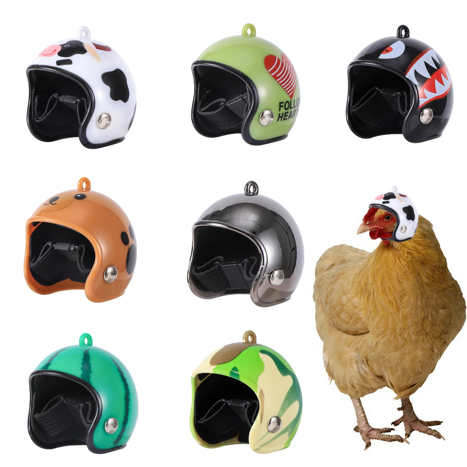 Funny Chicken Helmet Bird Protect Cap Sun Rain Protection Helmet Small