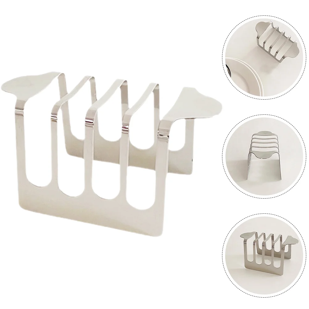 

Toast Rack Stainless Steel Countertop Toast Stand Kitchen Bread Rack Accessory