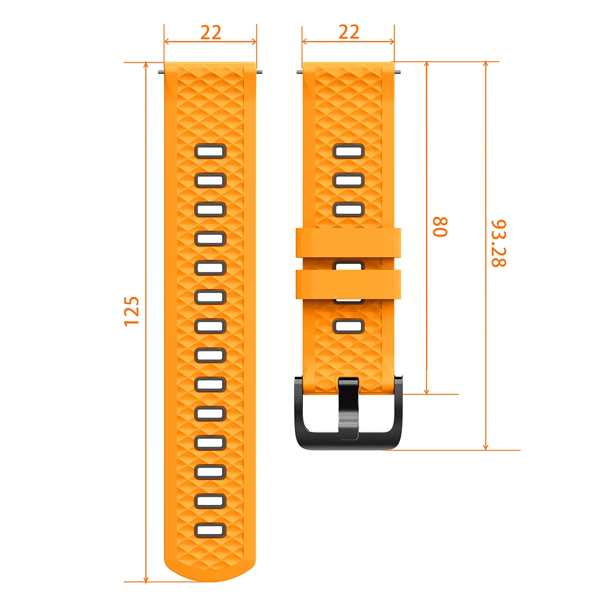 Silicone Sport Watch Bracelet - 22mm, 45mm, and 47mm Bands