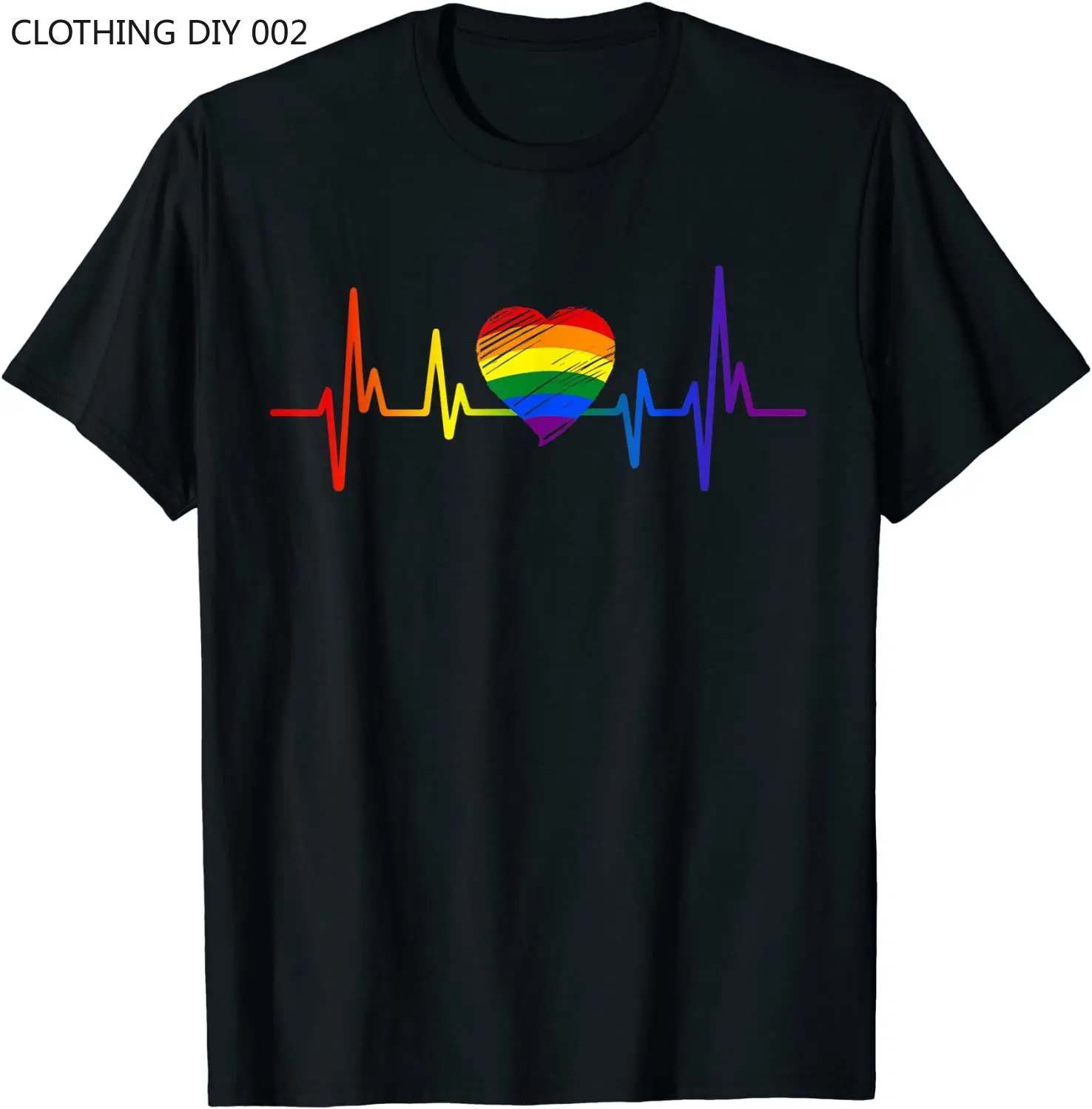 

Lovely Pride Heartbeat Lesbian Love T-Shirt
