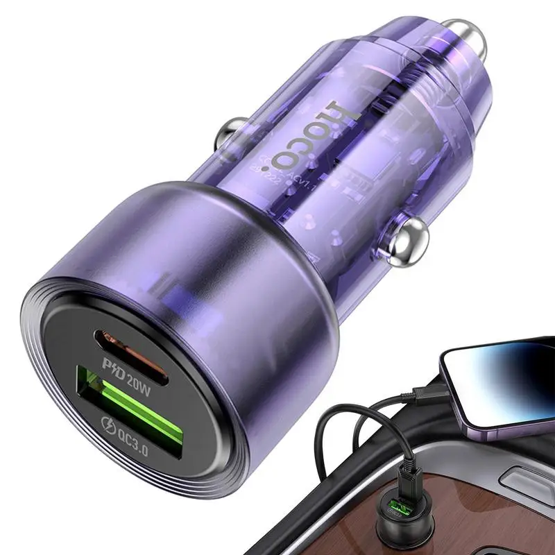 

Car Charger Adapter PD Auto Charger Block Road Trip Essentials For Convertible SUV Rv Truck Travel Camper For Phone Laptop Camer