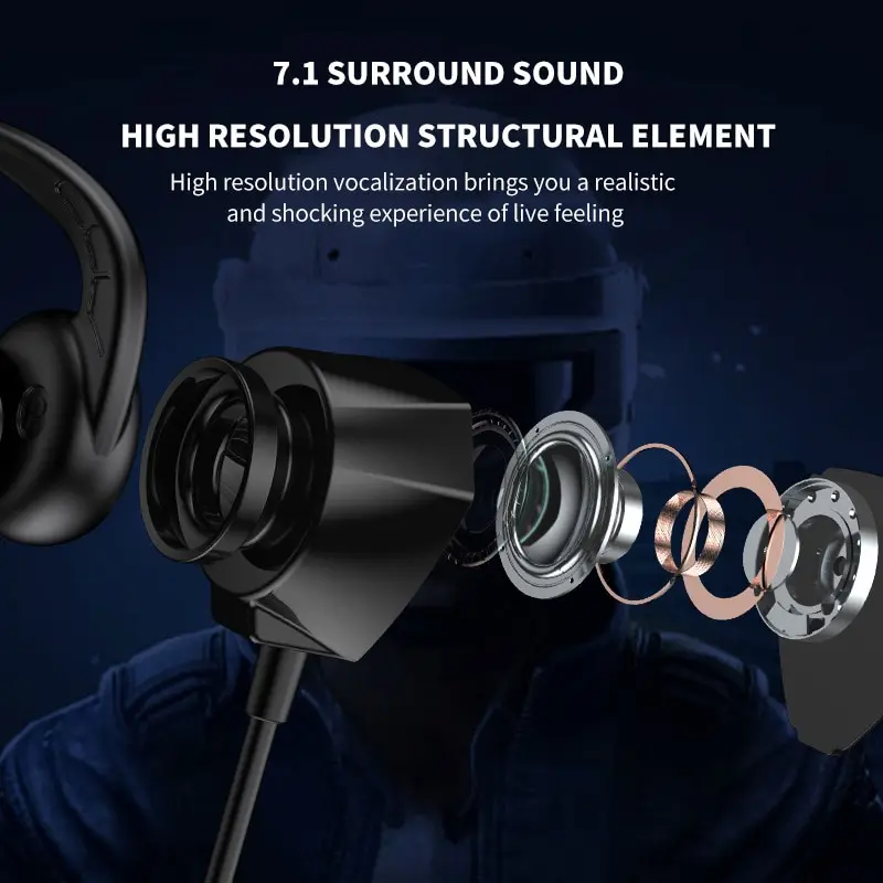 Wired Headset Esports Mai Plug Mobile Game In-ear Mobile Phone Computer Eat Chicken Headphones
