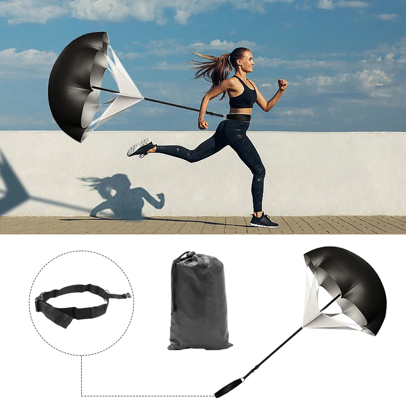 1set Football Soccer Training Equipment Fitness Speed Training Resistant Parachute Chute Running Umbrella