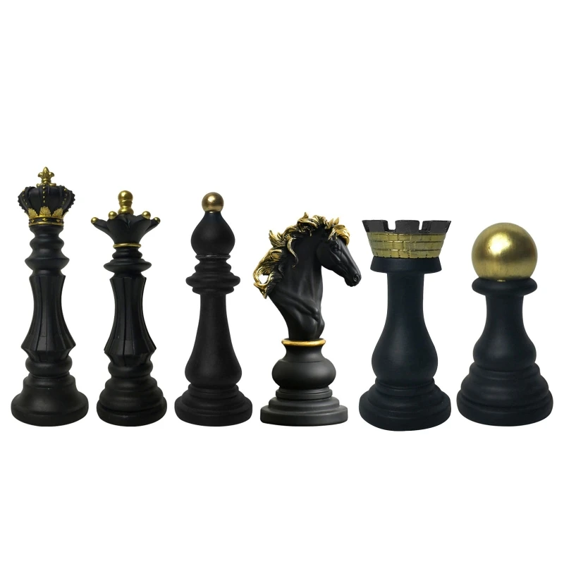 Chess Statue Decor Desktop Ornaments Art Display Cabinet Decoration Figurines Decoration Accessories Chessmen Sculpture halloween mini figurines winter festival decoration ornaments spooky mummy miniatures pumpkin shape supplies seasonal decor