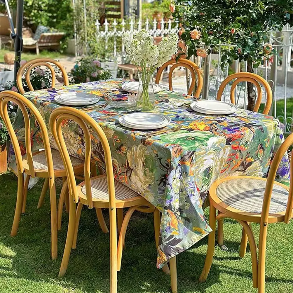Chainho,Polyester Canvas Fabric,DIY Sewing Sofa Cover,Table Cloth,Outdoor Picnic Cloth Material,Floral Series,3 Sizes,25CF1