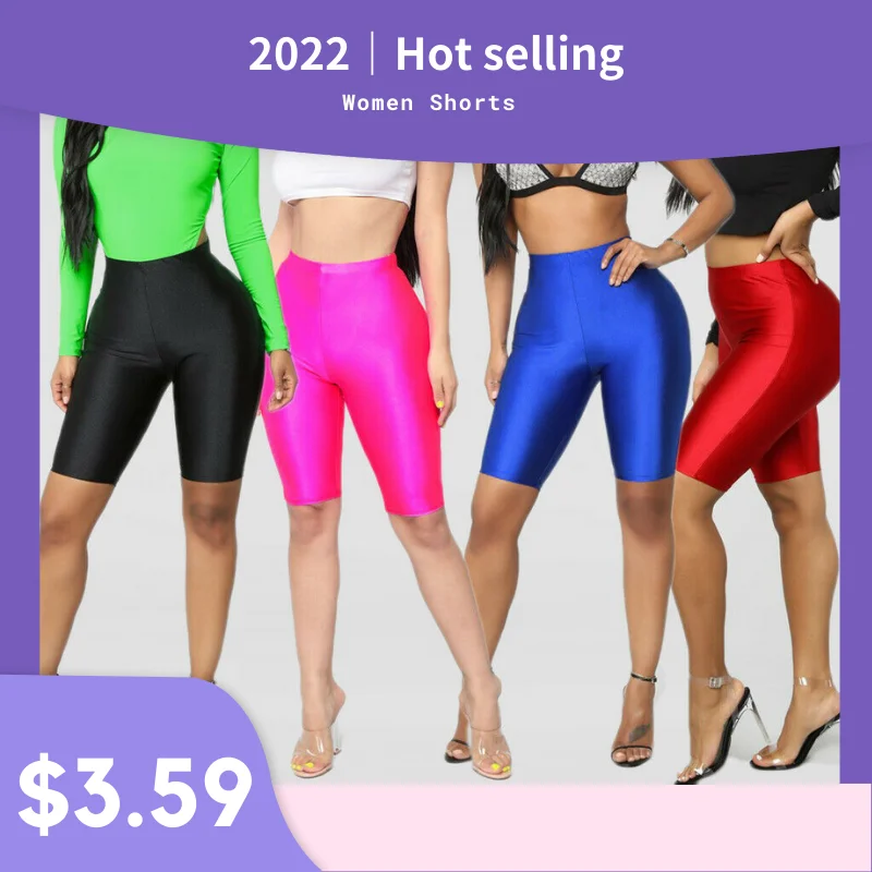 Women Cycling Shorts Dancing Gym Biker Slim Active Sports Solid Sexy Skinny 2022 New Summer plus size womens clothing