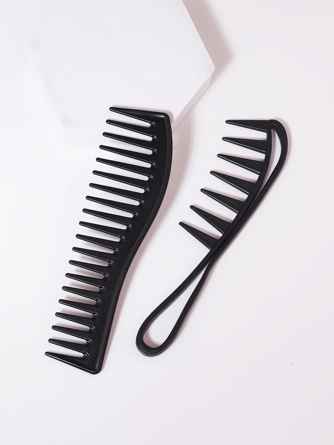 2-piece set of wide toothed oil hair comb dual-purpose hairdresser ...