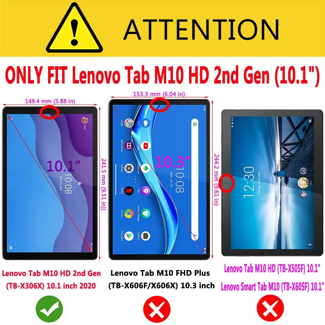Tempered Glass for Lenovo Tab M10 HD 2nd TB-X306F TB-X306X Screen Protector for Lenovo Tab M10 HD (2nd Gen) 10.1" Glass Film 2