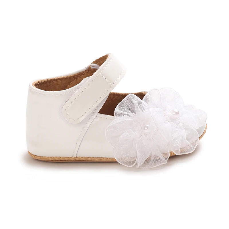 Lace Little Flower Baptist shoes Spring Baby Shoes PU Leather Newborn Girls Shoes First Walkers Princess Bowknot Baby Prewalker