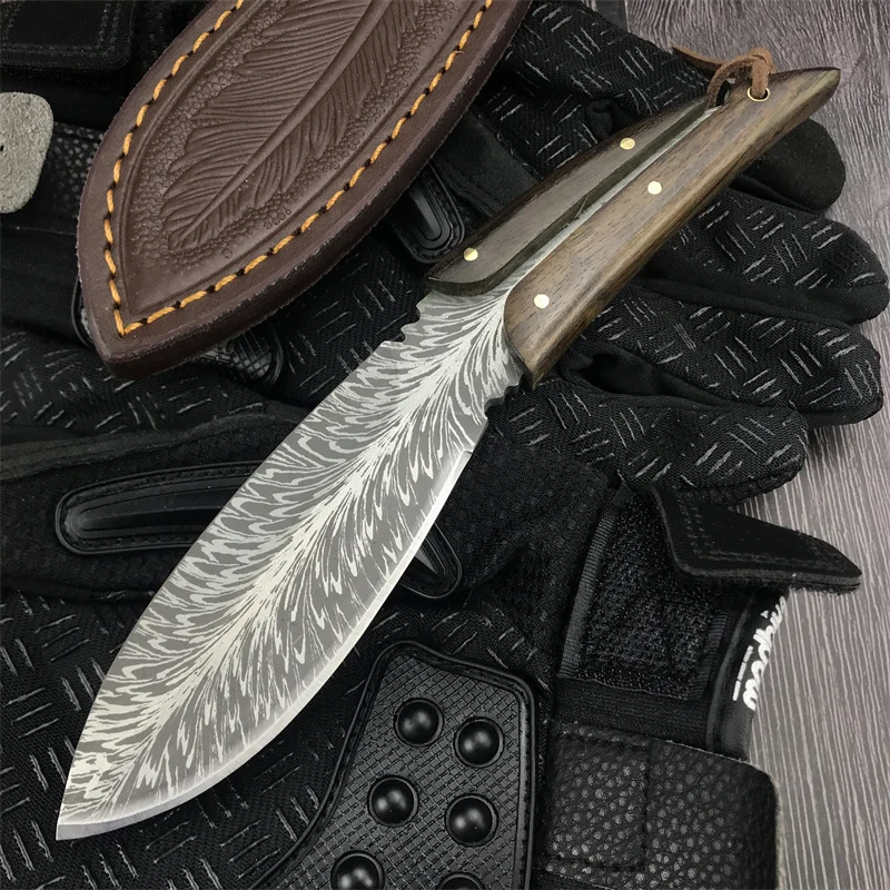 Hunting-Fixed-Blade-Knife-Feather-Pattern-Blade-Walnut-Handle-Outdoor-Tactical-Camping-Self-Defense-Straight-Neck.jpg
