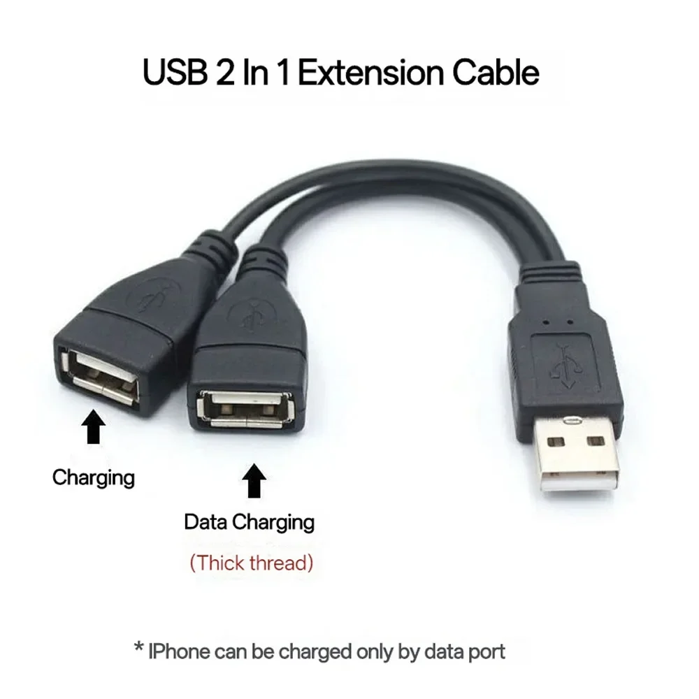 1 To 2 USB Branching Multi-functional Adapter Extension Cable For Phones, Tablets, And Extended Multi-Interface Hubs_voghion.com