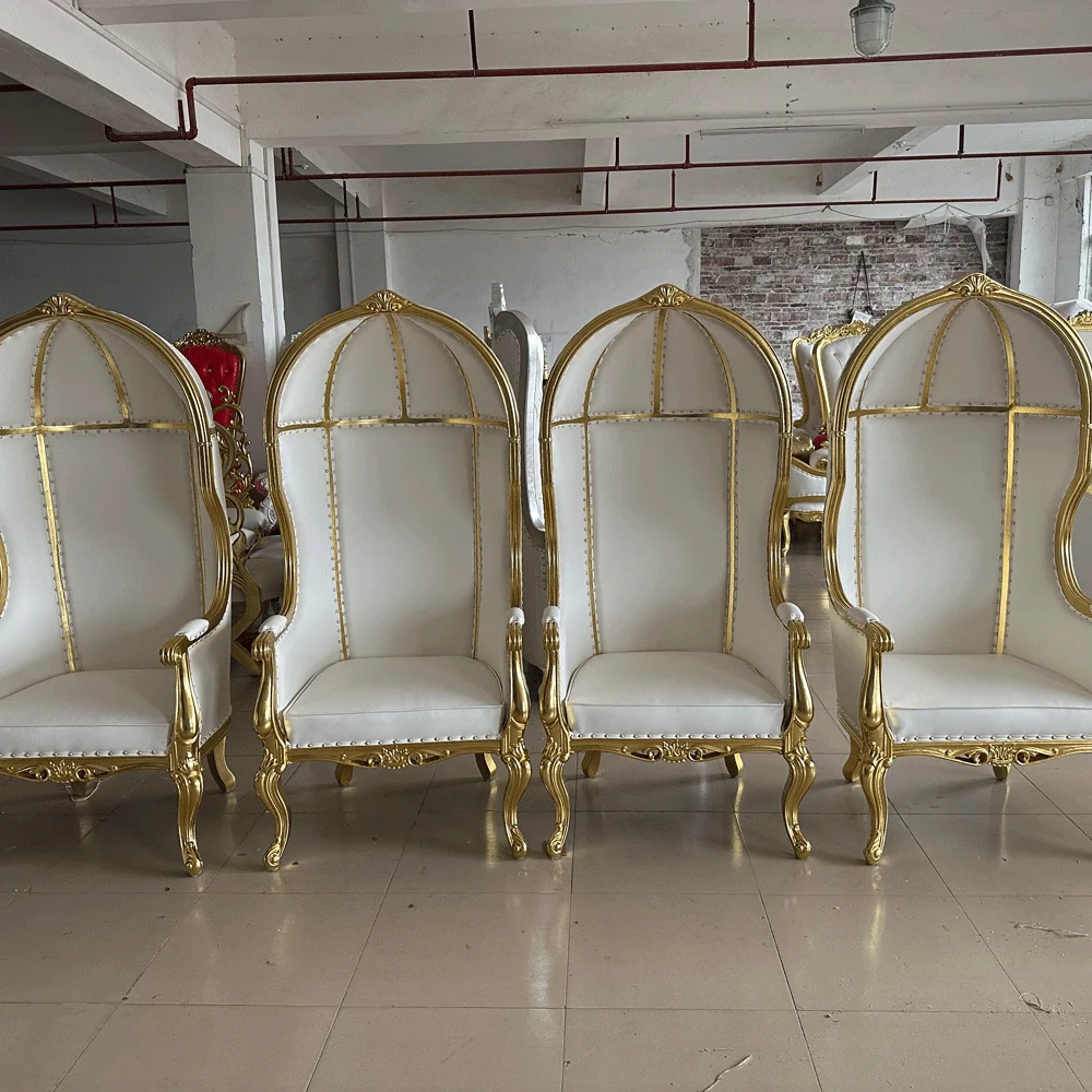 Events Wedding Supplies Luxury Gold Stainless Steel Throne Chairs Modern