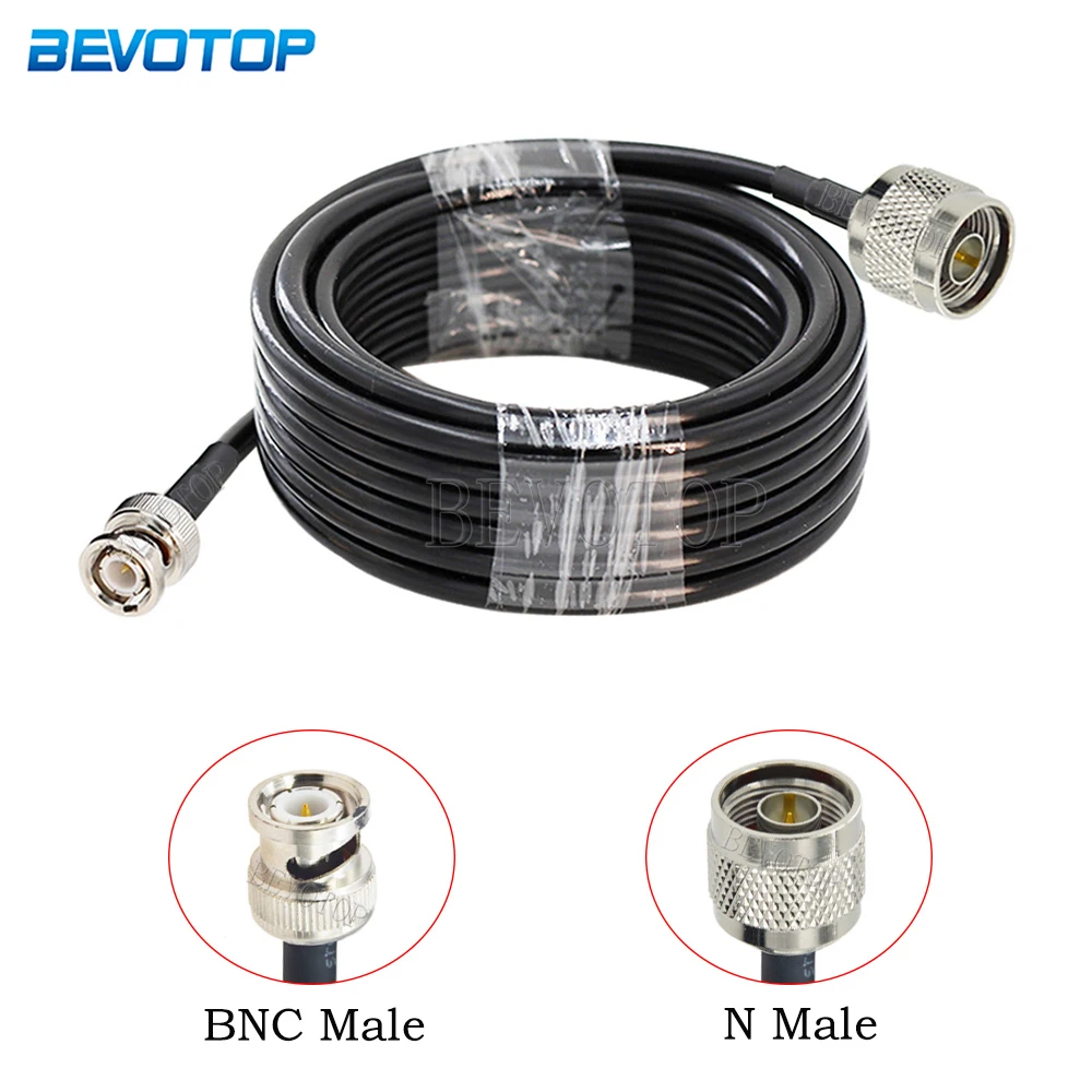 

1Pcs RG-58 BNC Male Plug to L16 N Male Jack Connector RG58 50 Ohm RF Coaxial Cable Coax Extension Jumper Pigtail Cord 15CM-20M