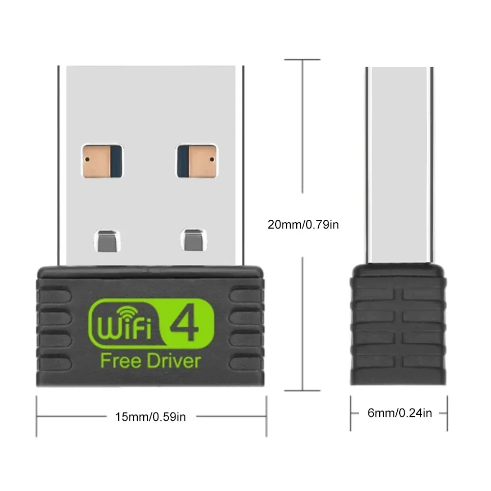 150Mbps 무선 네트워크 카드 USB WiFi 4 어댑터 미니 USB 동글 2.4G 신호 수신 PC 노트북 Macbook Windows 용 무료 드라이브
