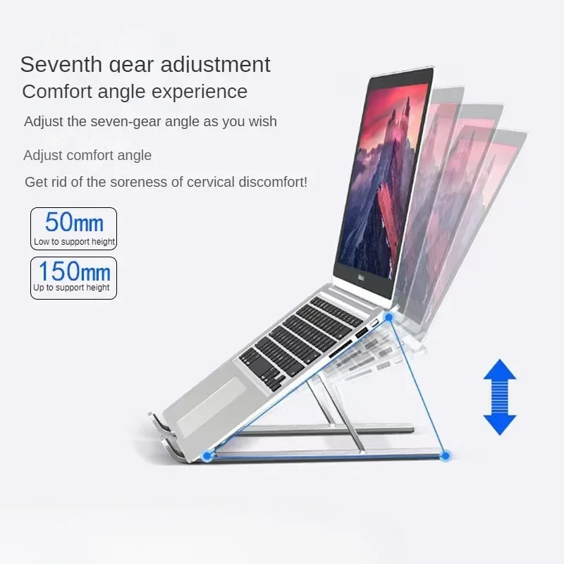 Laptop Stand Aluminum Alloy Laptop Holder Stand Adjustable Foldable Portable For Notebook Computer Bracket Lifting Cooling Non-slip