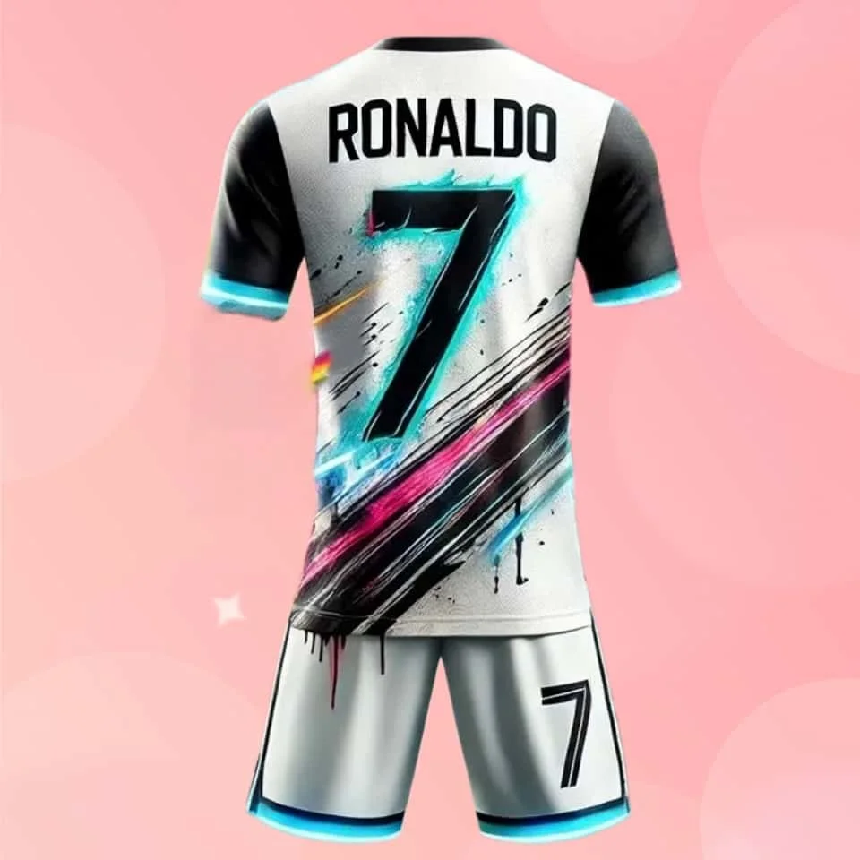 2026 Neues KI-Design Graffiti Fußballtrikot Ronaldo # 7 T-Shirt+Shorts-Set Sommer-Sportbekleidung Training Kinder Erwachsene 2-teiliges Set – Detail 7