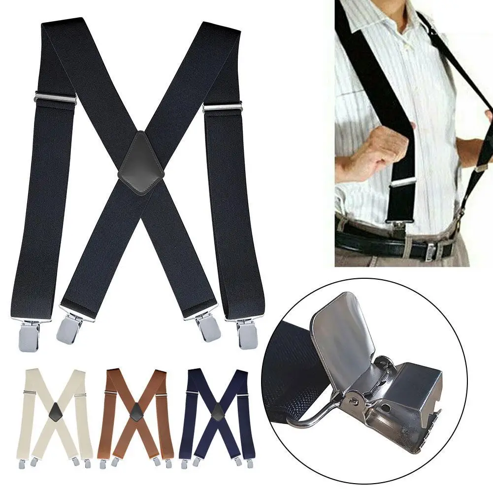 

5.0cm Three-clip Extended Suspenders Men's Suspenders Are Convenient For Work Suspenders Widened Extended Suspenders Wholesale