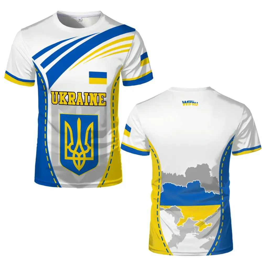 Neues Grafik-Trikot mit ukrainischer Nationalflagge, Sommer-Outdoor-Sport-T-Shirts für Herren, atmungsaktive T-Shirts für Herren und Damen, lässige Streetwear – Detail 3