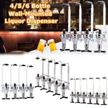 Dispenser di liquore a parete da 4/5/6 bottiglie, portabottiglie per whisky, dispenser di alcol per bevande Cocktai, versatore di birra per vino, portabottiglie
