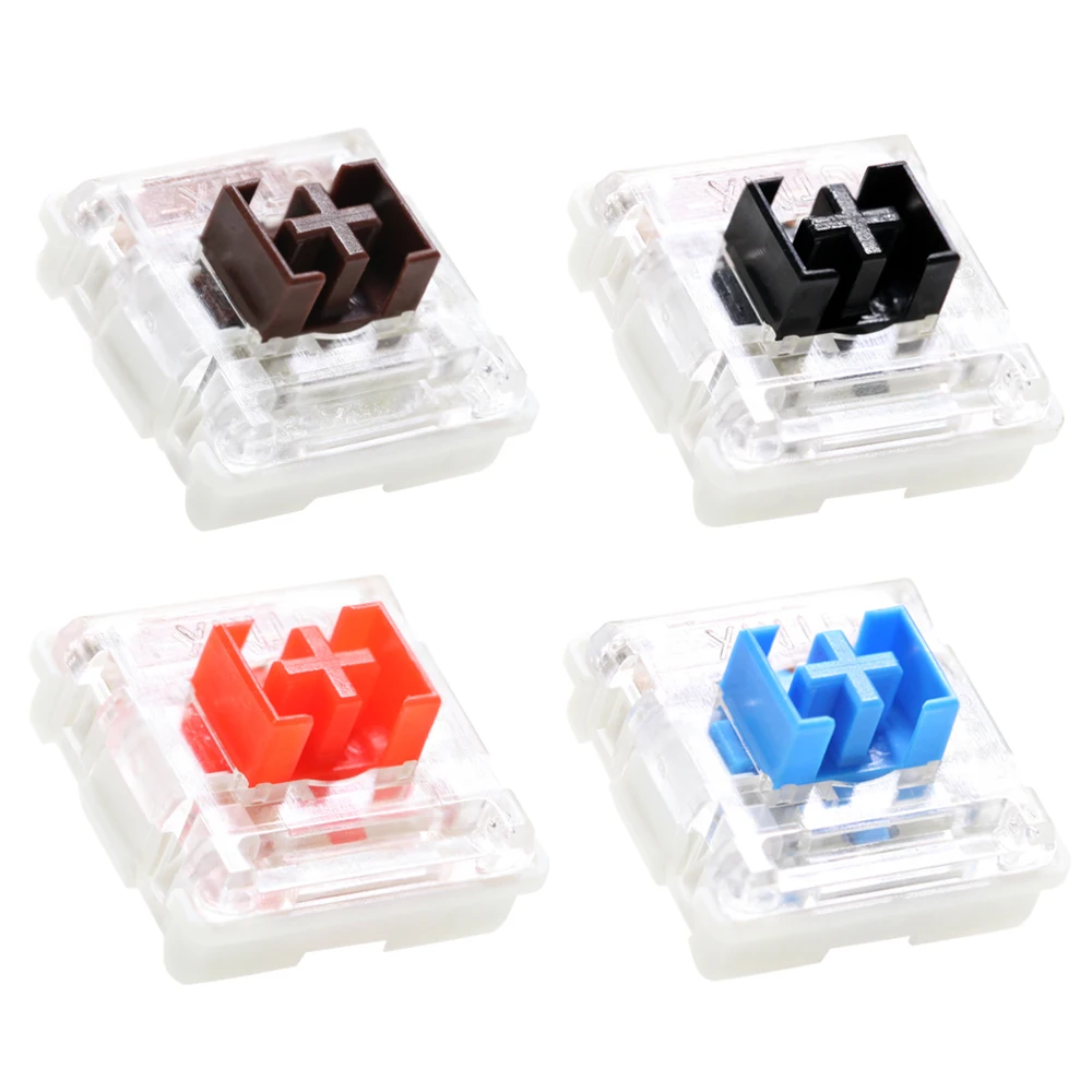 Zjmehty Outemu (Gaote) Interruttori blu cristallo per tastiera meccanica da gioco MX, 3 pin 50 gf Clicky/RGB/fai da te sostituibili/interruttori antipolvere (blu, 10 pezzi