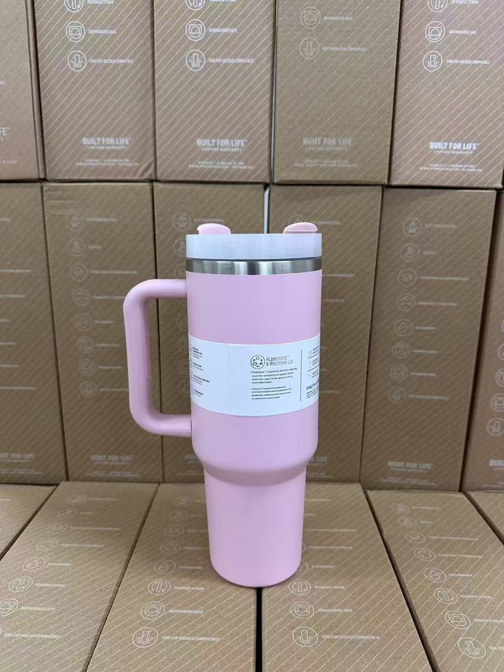 2025 New Handle Straw Lid Stainless Steel 30oz/40oz Vacuum Insulated Car Mug Double Wall Thermal Iced Travel Cup