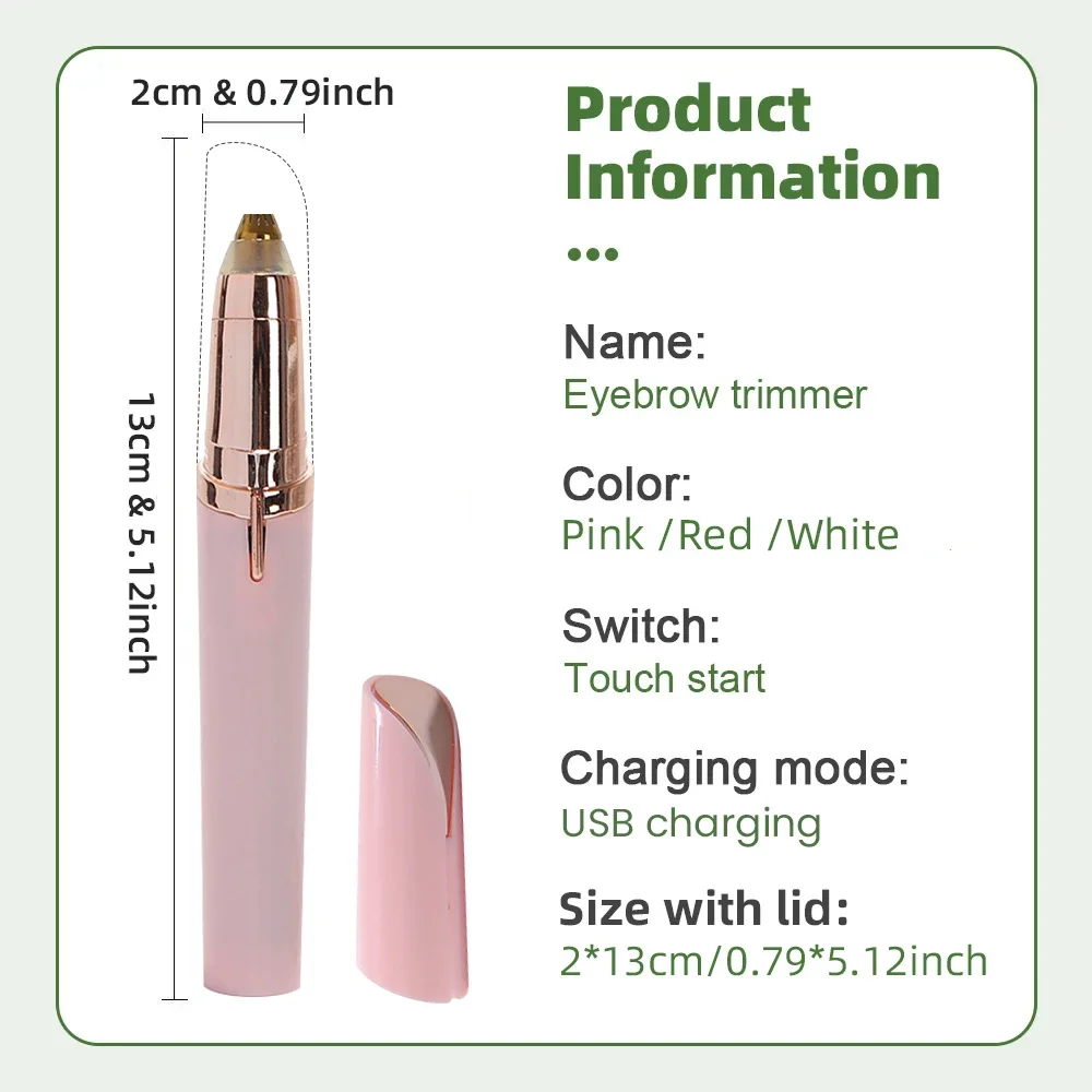 New Mini Eyebrow Trimmer USB Charging Model Multifunctional Hair Removal Safety Portable Electric Trimmer Automatic Facia eyebrow trimmer set eyebrow trimmer