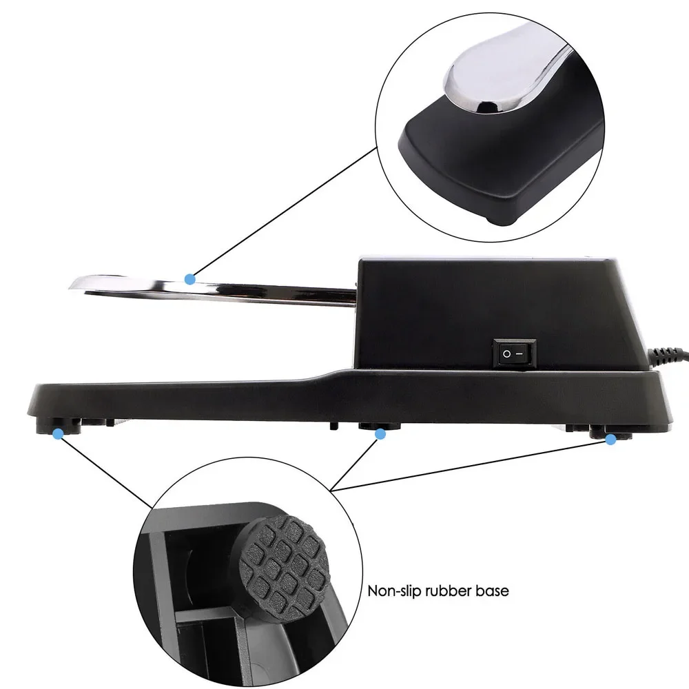 Universal Sustain Pedal Anti-Slip with Polarity Switch for MIDI Keyboard Synth Digital Pianos Electronic Drum Electric Piano piano pedal