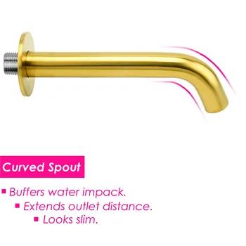 KYLINS อ่างล้างหน้าก๊อกน้ําห้องน้ํา Mixer แตะติดผนัง Progressive ร้อนเย็น Matt Black Brushed Gold ปืนโลหะสีเทา 2