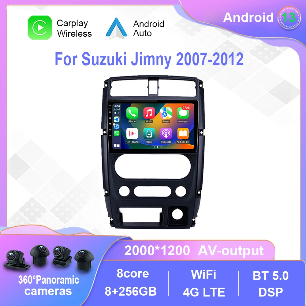 

Android 12.0 For Suzuki Jimny 2007-2012 Car Radio Multimedia Video Player Navigation stereo GPS Carplay 4G WiF No 2din 2 din dvd