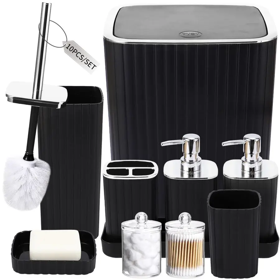 Gorgeous 10 Piece Black Bathroom Accessories Set