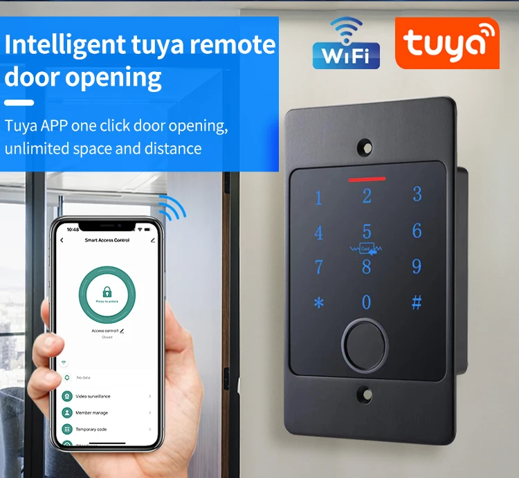 WiFi Tuya Smart Door Lock Keyboard RFID Access Controller Waterproof Metal Keypa