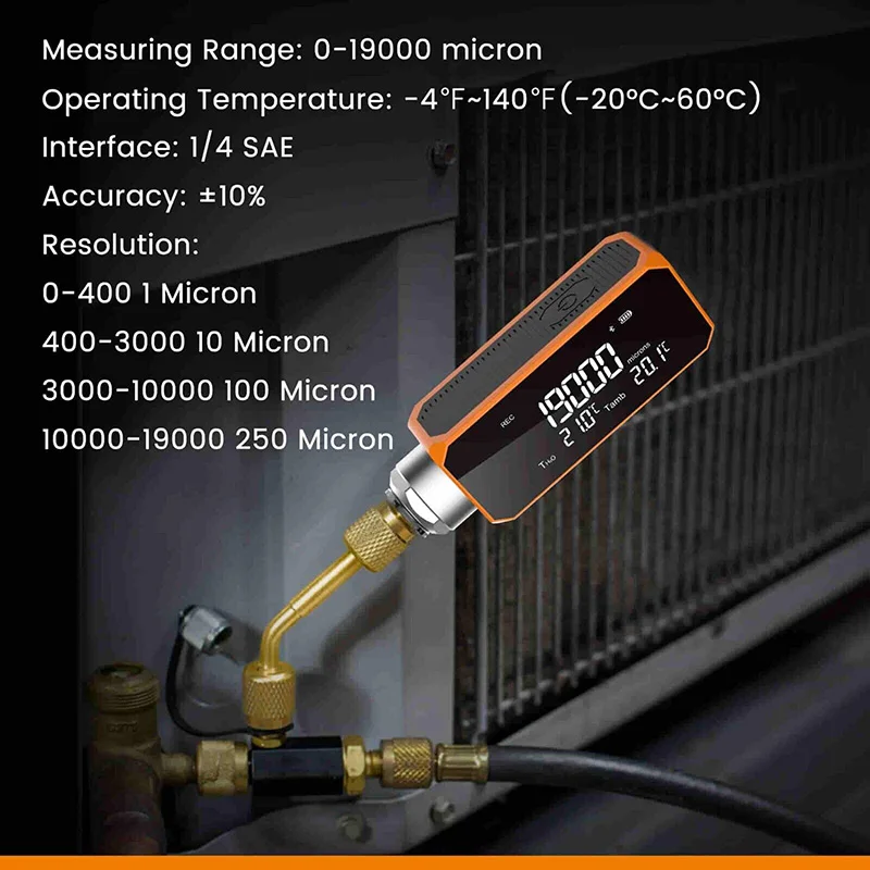 Smart Mini Digital Vacuum Gauge Refrigeration Vacuum Tester High Precision Measurement for Refrigeration Maintenance
