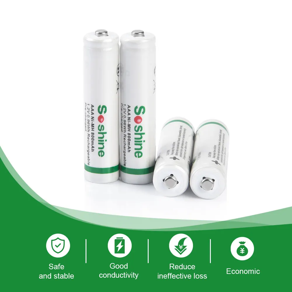 Ni-MH Rechargeable Batteries 1.2V 800mAh AAA/Micro 1000 Recycle Times 1000 Recycle Times