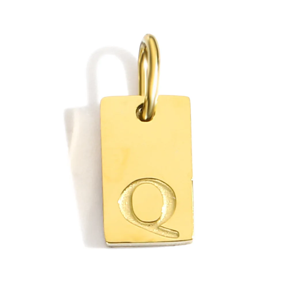 Gold Color Polished Stainless Steel Square Pendant for DIY Jewelry and Accessories
