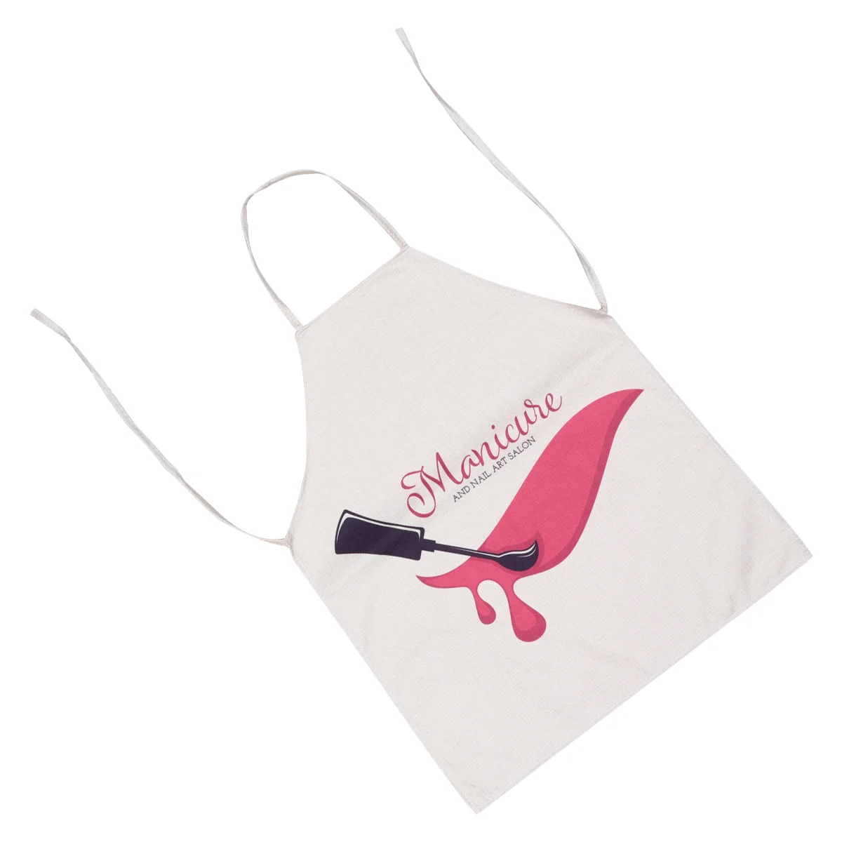 

Pink Nail Art Printing Apron Restaurant Cooking Baking Dress Cotton and Linen Painting Working Apron for Home Kitchen