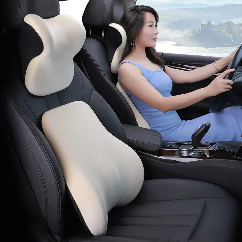 

Skin-friendly Car Lumbar Support Headrest Neck Pillow Support Universal Soft Neck Pillows Cushion Automotive Seat Head Rest