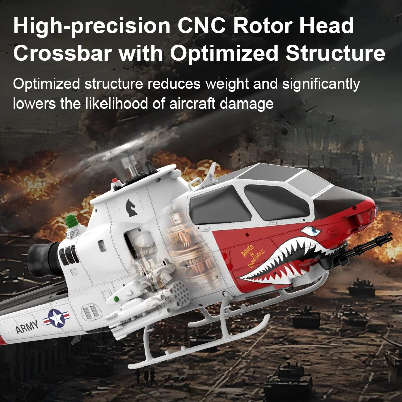 F112S AH-1 코브라 1:32 유샹 RC 헬리콥터 (에일러론 없음) 6G 브러시리스 모터 GPS 광학 흐름 포지셔닝 RC 항공기 장난감
