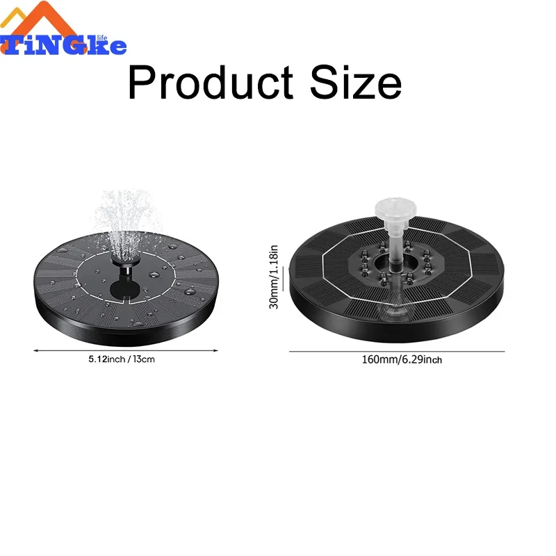 Solar Fountain Pump Energy-saving Plants Watering Kit Colorful Solar Fountain Panel Bird Bath Outdoor Garden Pool