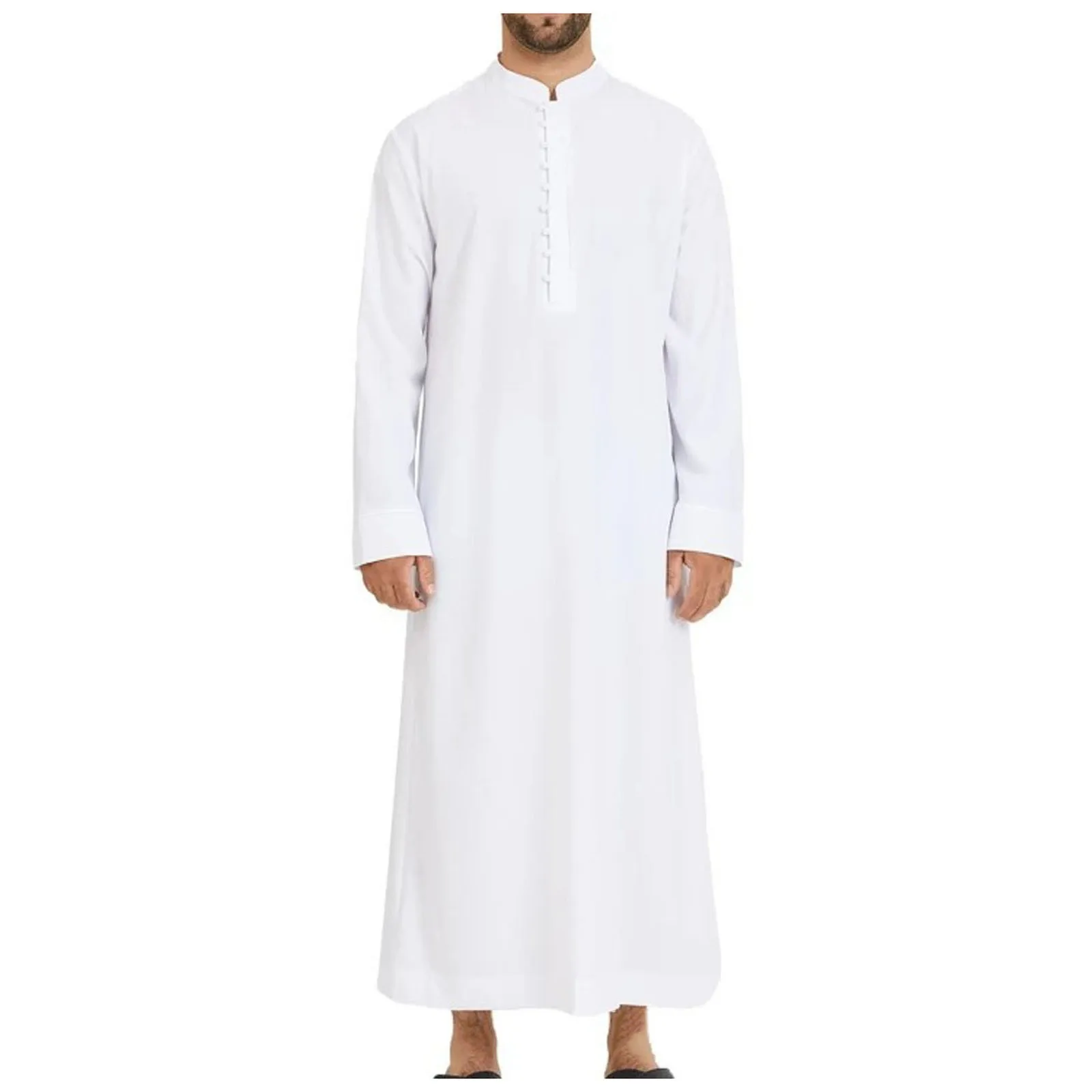 

Muslim Robe Men Jubba Thobe Saudi Arabia Kaftan Solid Color Stand Neck Homme Abaya Caftan Islamic Clothing Islam Dress Eid
