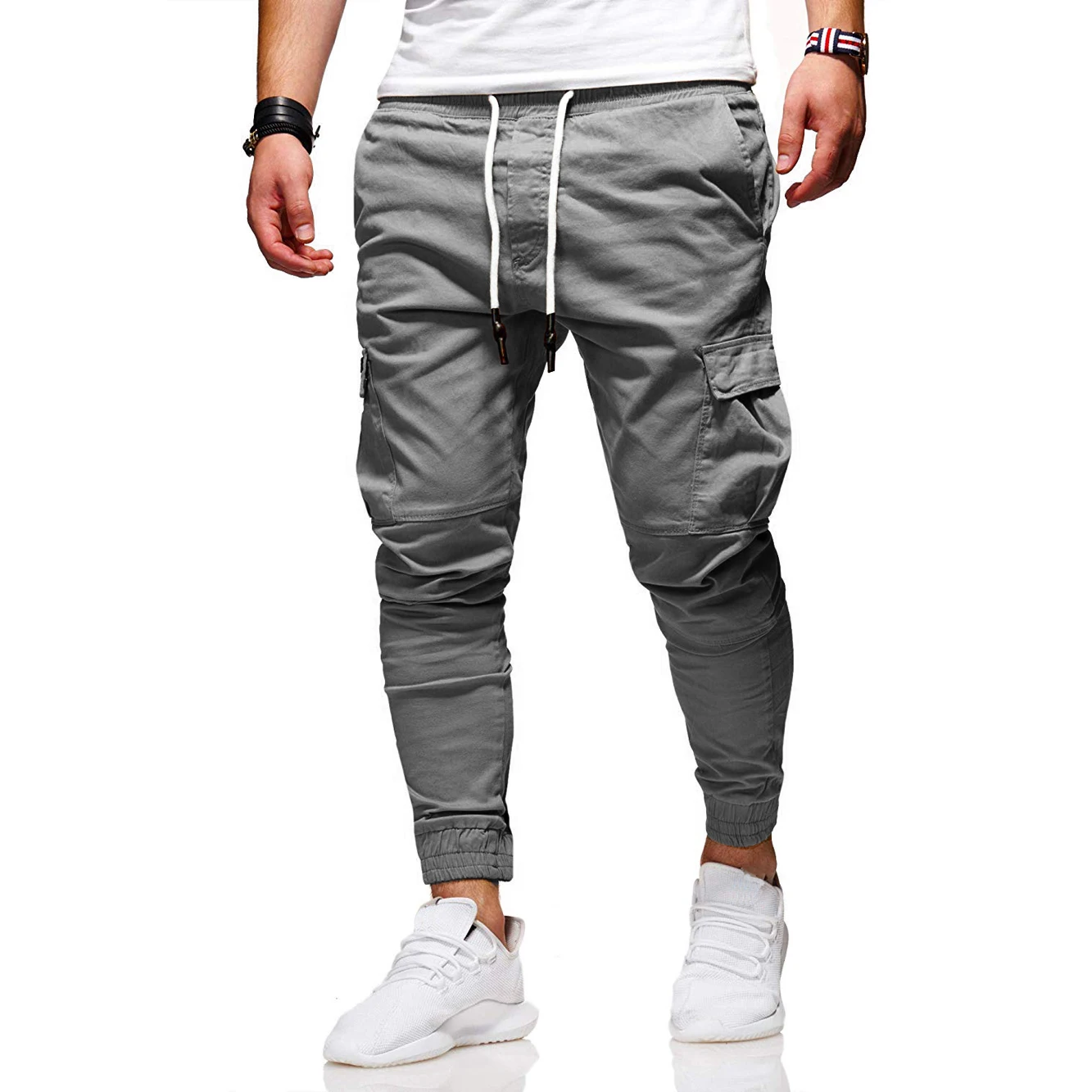 

Mens Cargo Casual Solid Multi-pocket Trousers Pants Plus Size Joggers Sweatpants Size S-3xl