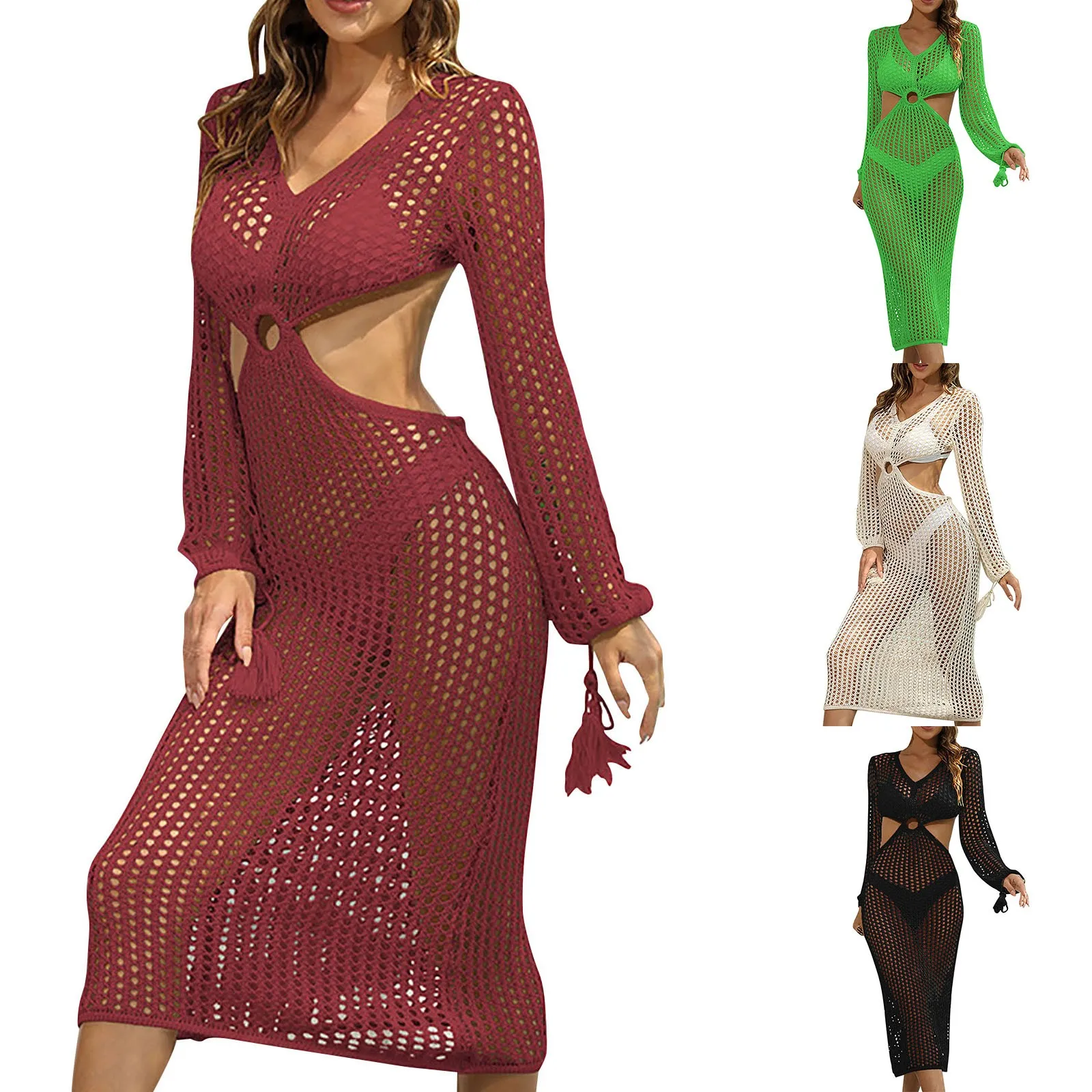 

Женское летнее однотонное трикотажное бикини с открытой спиной для отпуска на море