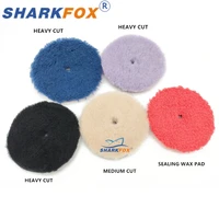 Sharkfox 5 Inch/ 6 Inch Wool Pad High Density Lambs Woollen Polish buffing Pad for Car Polisher 2