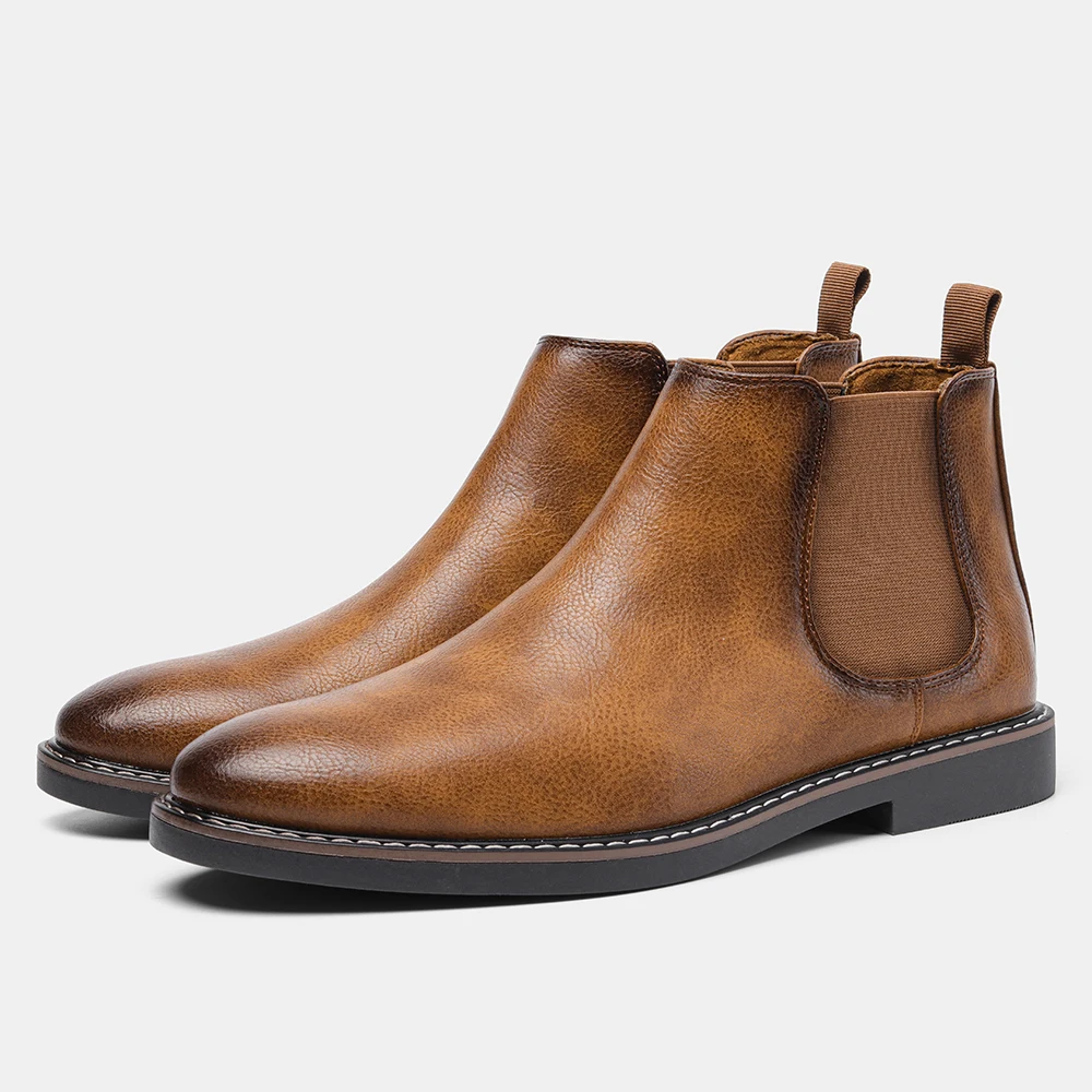 Men Chelsea Boots Size 40-46 Men's Retro Chelsea Boots Brand Leather Casual boots #KD5238 men chelsea boots,men leather shoes