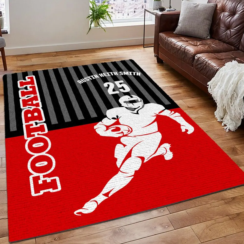 

Football Rugby Custom Funny Newest Area Rug Sport Lover 3D Print Room Rug Mat Floor Anti-slip Large Rug Carpet Home Decoration 1