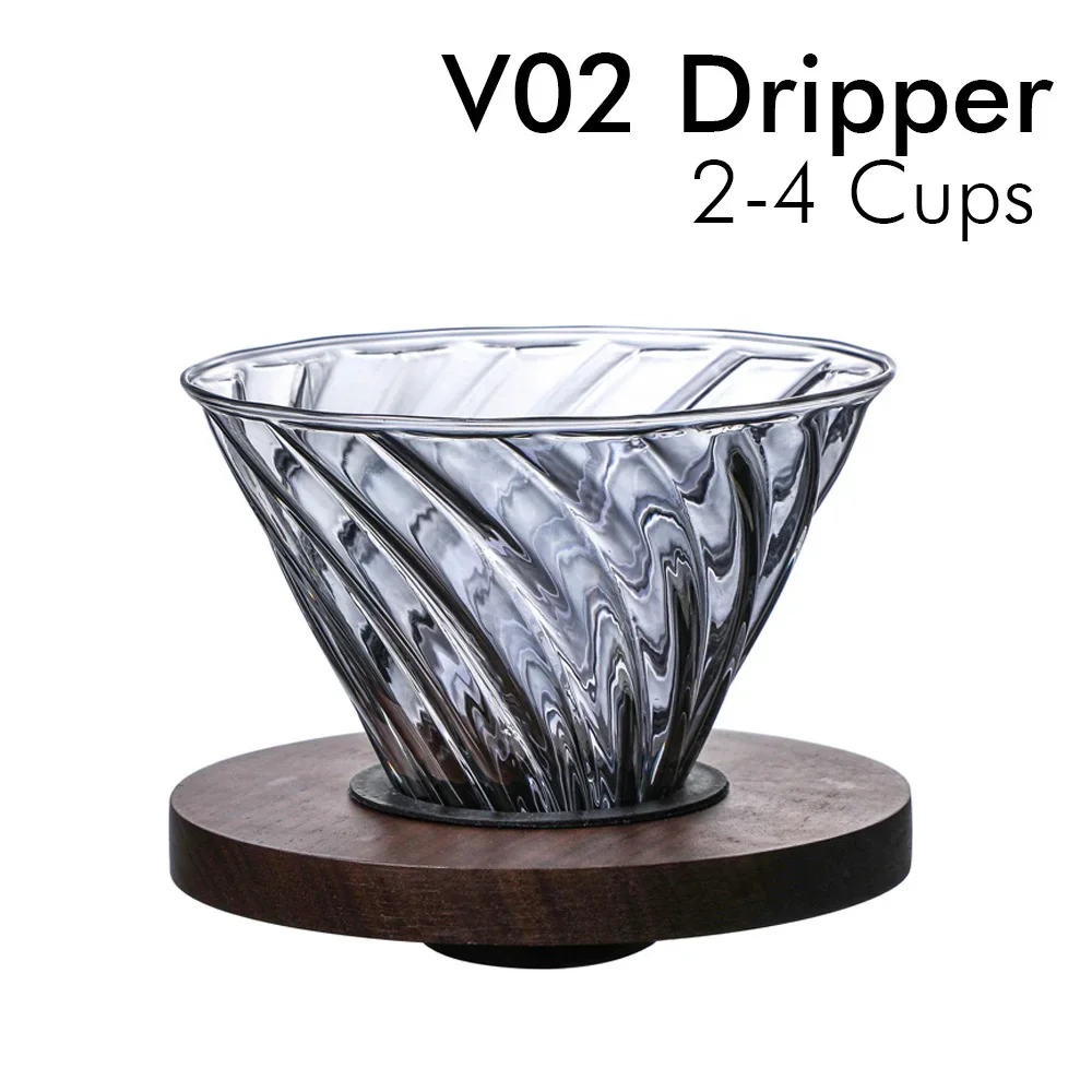 V02 Pour Over Coffee Dripper Set - 600ml Glass Cof...