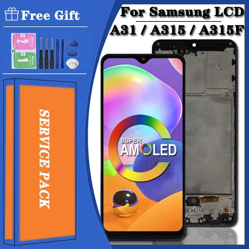 

Super Amoled For Samsung A31 A315 LCD Display Touch Screen Digitizer For Samsung A31 A315F Replacement Parts