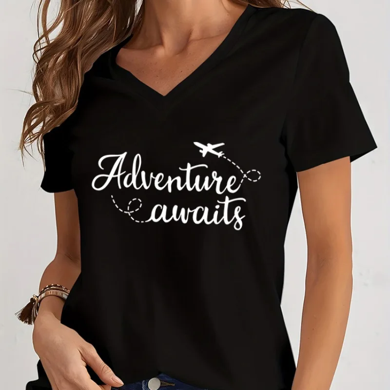 

Женская футболка для путешествий Adventuie, забавная футболка с рисунком летательного аппарата для путешествий в стиле Харадзюку, Женские топы для отпуска