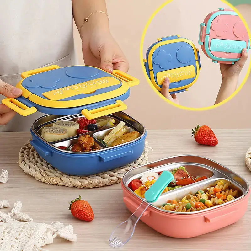 LunchBoxForKids304PortableStainlessSteelLunchBoxBabyChild