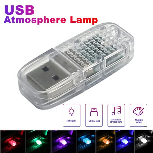 1x Mini USB RGB LED Car Interior Light Touch Key Neon Atmosphere Ambient  Lamps For All Devices With USB Ports For Cars Computers - AliExpress